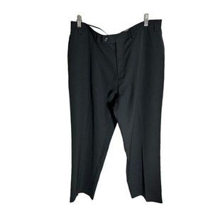 Calvin Klein Dress Pants Men's Size 38 x 30 Black 100% Polyester Flat Front